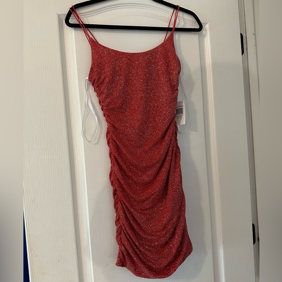Dillard’s Red Sparkly Cinch Party Dress - Picture 2 of 2